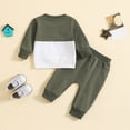 thumbnail image 4 of Kaprioy Toddler Baby Boy Outfits Fall Winter Clothes Color Block Long Sleeve Sweatshirt Pullover Tops + Joggers Pants Outfit Set, 4 of 6