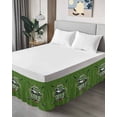 thumbnail image 4 of Golf Club Green Bed Skirt Cal King Size, Abstract Vintage Golf Sports Wrap Around Bed Skirting with Adjustable Elastic Strap, Dust Ruffled Pleated Bedskirts 16 Inch Drop for Bedroom Cal King Beds, 4 of 9