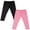 Black + Pink, variant on 4-12T Toddler Girls Leggings Little/Big Kids Solid Ankle Length Stretchy Footless Pants