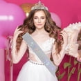 thumbnail image 3 of Yoyauz Women's Birthday Crown & Belt Queen Crystal Crown Rhinestone Hair Band Set Happy Party Decoration Accessories Girls Princess Gift Set, 3 of 6