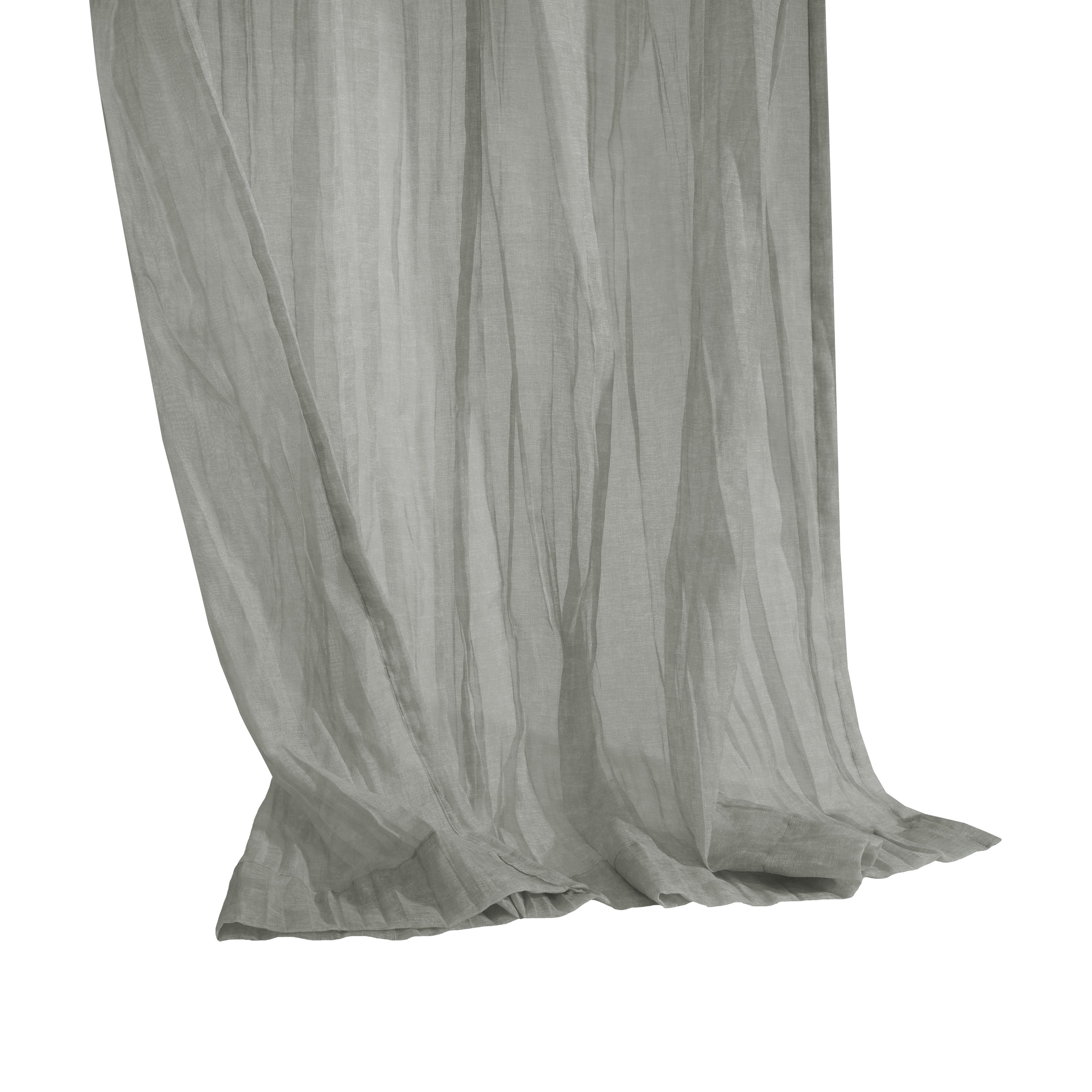 Loft Living Peoria Sheer Dual Header Indoor Curtain 52 x 95 in Grey