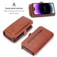 thumbnail image 6 of for iPhone 16 Plus Case, for iPhone 16 Plus Wallet Case, Premium PU Leather [Magnetic Flip] [Zipper Pocket] [Wristband] [Card Holder] Detachable Case for iPhone 16 Plus,Brown, 6 of 8