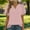 Pink, variant on Dressy Casul Tops for Women Double Layer Short Sleeve Shirts Casual V Neck Pleated Blouses