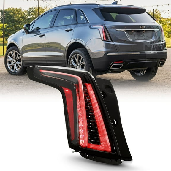 2017-2021 Cadillac XT5 w/ Sport Package Black LED Tail Light Lamp Driver Side