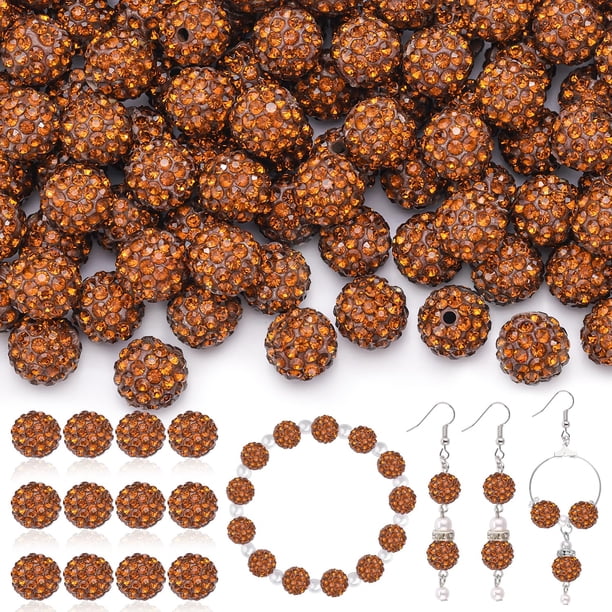 Craft Bead TINKRSTUFF, 200 unidades, cuentas con diamantes de imitación marrones de 10 mm