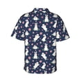 thumbnail image 3 of Daiia Rabbit And Flower Hawaiian Shirt for Men Gentle Cotton Regular Short Sleeve Casual-XX-Large, 3 of 9