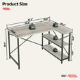 thumbnail image 5 of Bestier 47 inch Corner L-Shaped Desk with Storage Shelves Writing Desk Wash Grey, 5 of 11