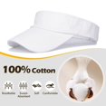 thumbnail image 4 of Minzimin Breathable Sun Visors for Women-Cotton Structured Brim Pontail Visor Hats for Casual,Walking,Beach, 4 of 7