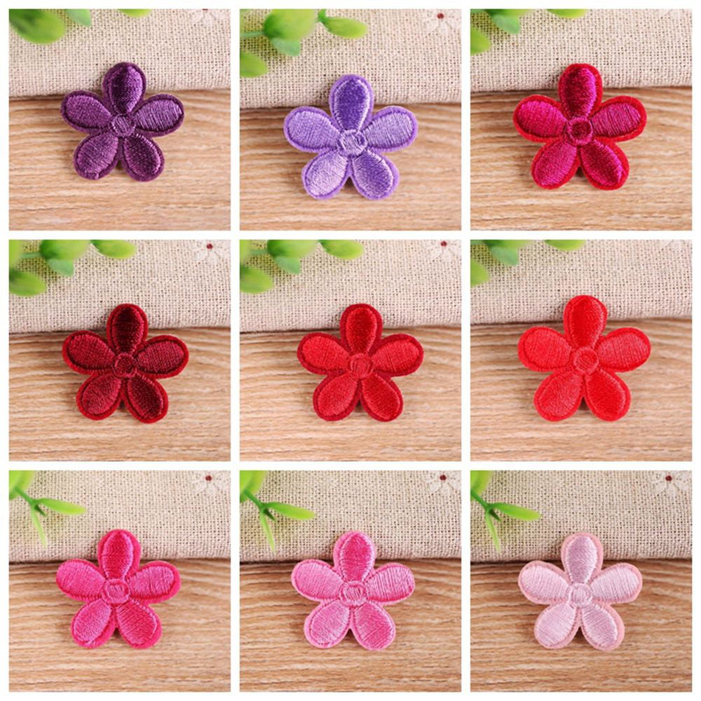1 Set Embroidery Patches Iron On Patches for Clothes Flower Patches Stickers