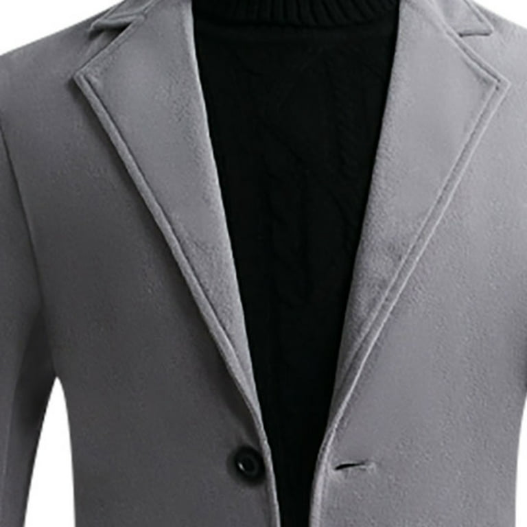 Men's Single Breasted Lapel Jackets Business Formal Office Outwear
