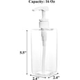 thumbnail image 3 of 12 Pack 16 oz Plastic Pump Bottles, Clear Refillable Shampoo & Soap Dispenser Set, Square PET Lotion Bottles with Locking Pump for Bathroom, Kitchen, Cleaning Supplies, 3 of 9