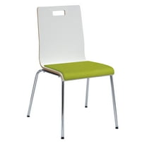 KFI Studios Jive Dining Chair, White Wood Back, Avocado Seat