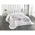 thumbnail image 3 of Ambesonne Shabby Flora Quilted Bedspread Set 3 Pcs, Life is Trip Words, Queen Size, Multicolor, 3 of 5
