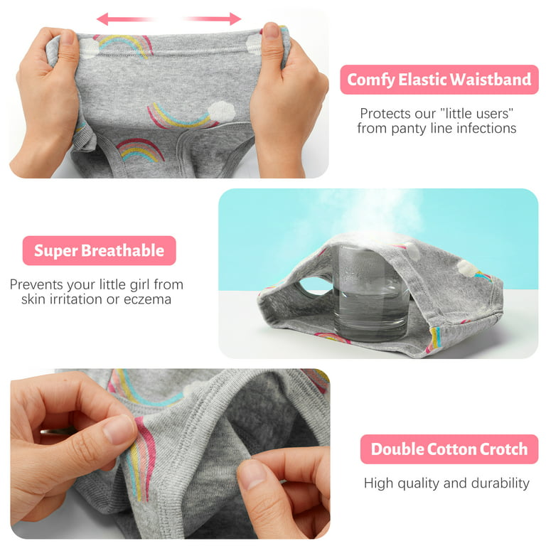 Toddler Little Girls Panties 100% Cotton Brief Underwear Undies, Multipack