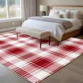 thumbnail image 4 of Red Checkered Area Rug 5x8 FT, Non Slip Bedroom Throw Carpet, Red White Plaid Farmhouse Washable Soft Floor Carpet Non-Shedding Rug for Living Room Nursery Dorm Office, 4 of 9