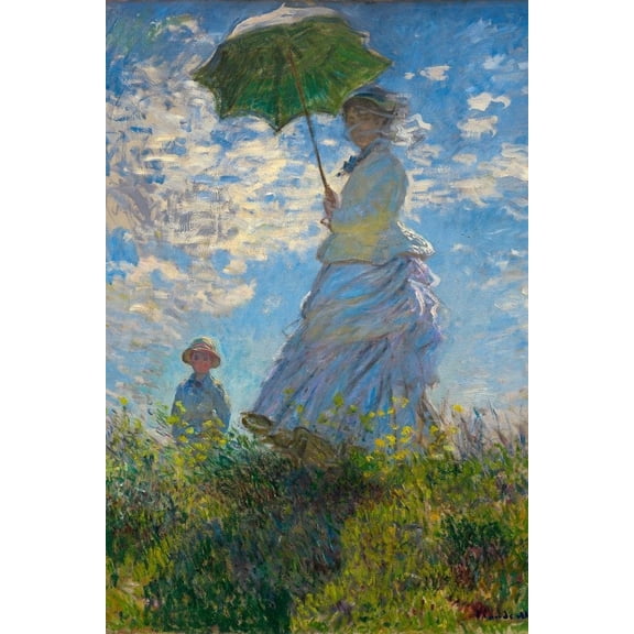 Claude Monet Woman with a Parasol Madame Monet and Her Son Impressionist Art Posters Claude Monet Prints Landscape Painting Claude Monet Wall Art French Cool Wall Art Print Poster