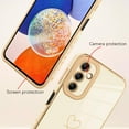 thumbnail image 2 of for Samsung Galaxy A14 5G Case Love Heart Plating, Cute Pattern Luxury Elegant Cover for Girls Women, Camera Protector TPU Full Body Protection Case-White, 2 of 10