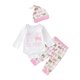 thumbnail image 1 of Gibobby Conjunto de Sudadera y Pantalón 3 uds Conjuntos de ropa de otoño para recién nacidos, niños y niñas, con estampado de letras de manga larga(Rosa,0-3 Months), 1 of 5