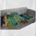thumbnail image 6 of Dinosaur Soft Flannel Fleece Throw Blanket, Wild Sea Creature Plesiosaurus in Its Underwater Habitat, Cozy Plush for Indoor and Outdoor Use, 60" x 80", Jade Green Navy Blue, by Ambesonne, 6 of 6