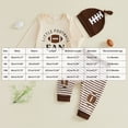 thumbnail image 3 of larppty Newborn Baby Boy Football Outfits Letter Romper Pants Set Winter Clothes | Letter Print, Crewneck, Elastic Waist Pants, Suitable for Football Activities and Fall Winter, 3 of 4
