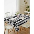 thumbnail image 2 of Bohemia Rectangle Tablecloth, Retro Abstract Geometric Pattern Boho Black Waterproof & StainResistant Tablecloth, Washable Oil-proof Table Cover for Dining/Party/Wedding/Camping/Buffet 52x70 In, 2 of 9