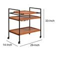 thumbnail image 5 of Metal Frame Serving Cart with Adjustable Compartments Oak Brown and Black - Saltoro Sherpi, 5 of 5