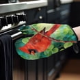 thumbnail image 4 of Happy Red Cardinal Welcome St Patrick's Day Lucky Shamrocks Clover Oven Mitts Set of 2 Wild Birds Lover Heat Resistant Cooking Gloves - 22001, 4 of 5