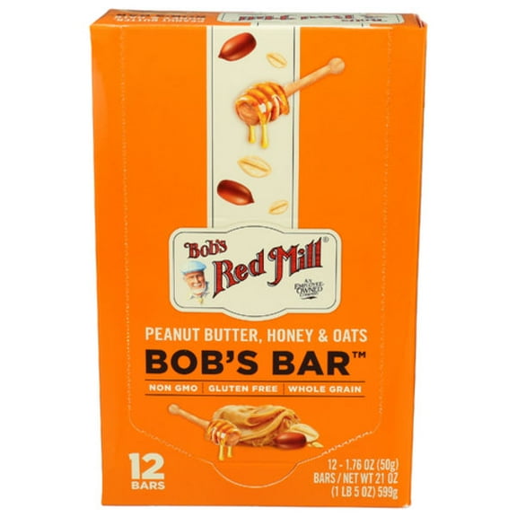 Bob's Red Mill Peanut Butter Honey & Oats Bar Case 1.76 oz (Pack Of 1)