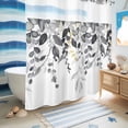 thumbnail image 5 of No Hook Shower Curtain, Grey Eucalyptus Shower Curtains for Bathroom with See Through Top Window, Watercolor Spring Weeping Botanical Waterproof & Washable Bath Curtain Long 72"x78", 5 of 9