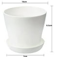 thumbnail image 2 of TRIANU Plant Pots, 16 Pack 4 inch Modern Plastic Planters with Drainage Holes and Saucers for Indoor Outdoor Plants and Flowers, White, 2 of 8