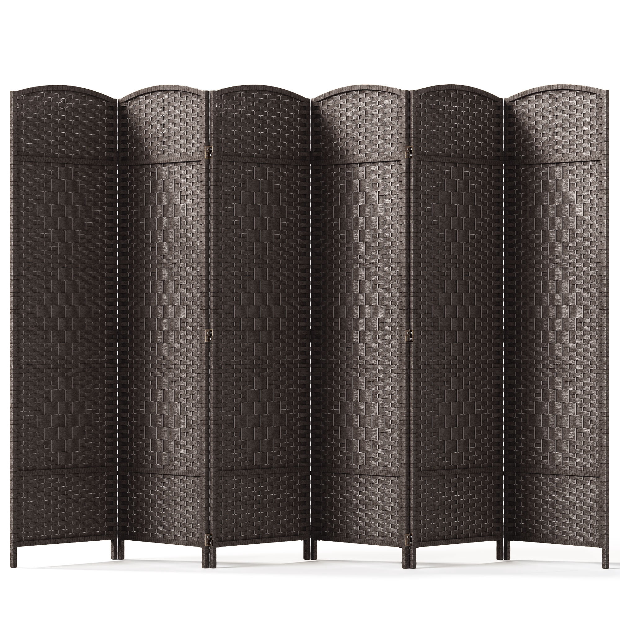JOSTYLE Room Divider 6ft. Tall Extra Wide Extra Wide Privacy Screen, Folding Privacy Screens with Diamond Double-Weave Room dividers and Freestanding Room Dividers Privacy Screens (Espresso, 6-Panel)