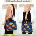 thumbnail image 4 of FORMRS Womens Corduroy Tote Bag Crossbody Shoulder Handbag with Pocket, Rainbow Space Cat, 4 of 7