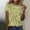Yellow, variant on Pincandy Women's Spring Top Bright Print Casual Short-sleeved Top Summer Tops Trendy 2025 Ruched Cap Short Sleeve Tshirts Shirts Crew Neck T Shirts Fashion,Blue,XL
