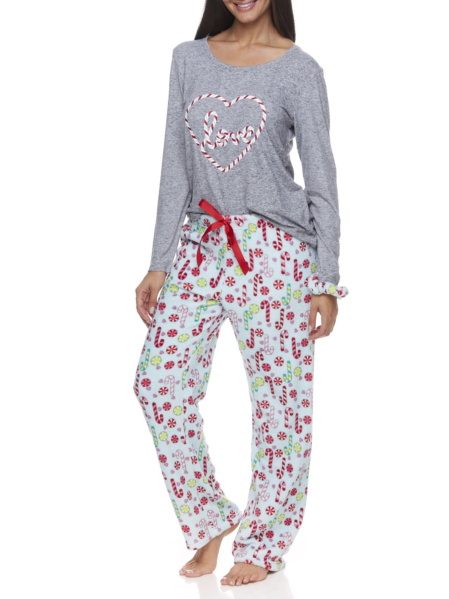 Sleep & Co Women's and Women's Plus Knit Pajama Set with Scrunchie, 2-Piece