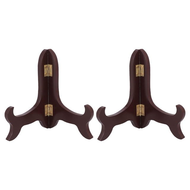 KAKOWELY plate stands for display 2pcs Wooden Picture Frame Stand Plate Display Rack Desktop Menu Display Holder for Kitchen Restaurant5.12"X3.35"X0.79"
