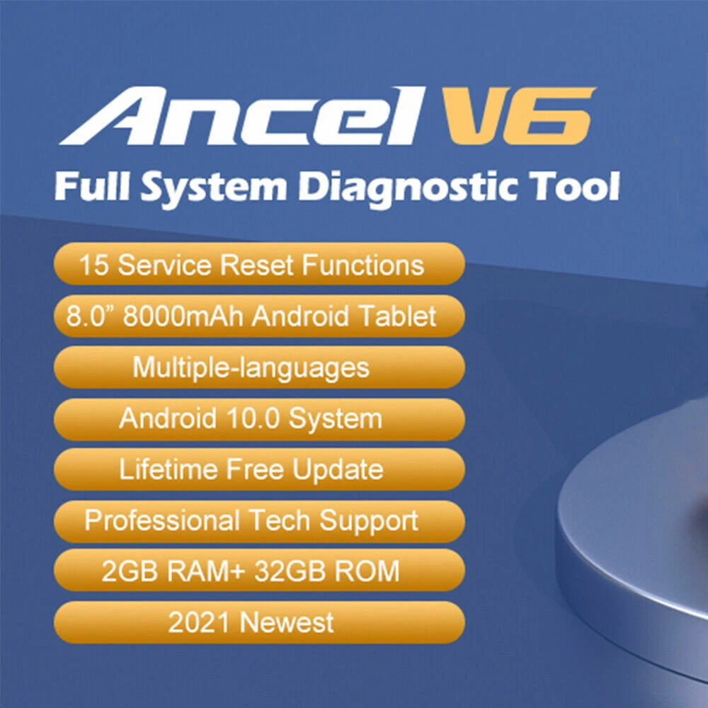 ANCEL V6 All System Automotive OBD2 Scanner, Bidirectional Diagnostic Tool with 15 Reset Service, IM-MO Key, Active Test, ECU Reset, Oil Reset, 2 Years Free Update