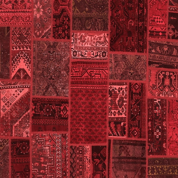 Ahgly Company Indoor Square Oriental Red Modern Area Rugs, 5' Square