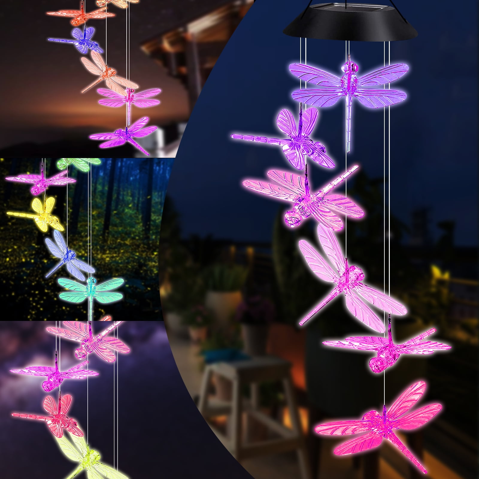 Wind Chime Solar Home Craft Dragonfly Light LED Lamp Waterproof Portable Gift Wind Chime Solar Home Craft Dragonfly Light LED Lamp Waterproof Portable Gift