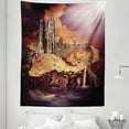 thumbnail image 1 of Gothic Tapestry, Fantasy Castle and Village on Stump in the Water Scary Sunset Medieval Fiction Art, Fabric Wall Hanging Decor for Bedroom Living Room Dorm, 5 Sizes, Purple Cream, by Ambesonne, 1 of 1