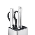 thumbnail image 2 of Portacuchillos y portautensilios - Organizador universal de utensilios de cocina y bloque de cuchillos de diseño rectangular moderno de acero inoxidable, 2 of 5