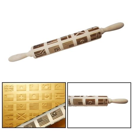 

Peroptimist Embossed Rolling Pin - Engraved Rolling Pin for Baking Cute Lightweight Embossing Wooden Rolling Pin Attractive Professional Cookie Decoration (Sled Starry Sky Flag Flower etc.)