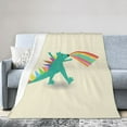 thumbnail image 1 of DouZhe Ultra-Soft Micro Fleece Lightweight Flannel Bed Blanket, Funny Beast Dinosaur Print Cozy Warm Throw Blankets, 40"x30", 1 of 7
