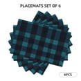 thumbnail image 2 of Linen Placemat With 18×12in Double Stitching Is Effectively Insulated And Foldable For Family Hotel Picnic Trips Darkcyan Buffalo Plaid Check Tartan Scotland_2 Six Piece, 2 of 8