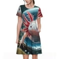 thumbnail image 1 of Balery Bubbles Axolotl Fantasy Vestidos sueltos de manga corta para mujer, vestidos de verano 2025, vestidos casuales de corte A con vuelo., 1 of 6