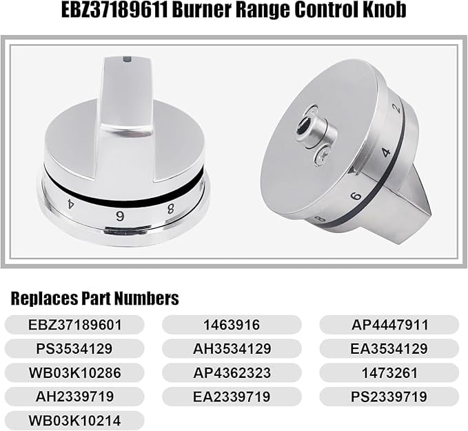 EBZ37189611(4pcs) Gas Stove Knobs and EBZ37189609(1pcs) Oven Range Knob Replacements Only Fit for L.G LRG30355ST LRG30357ST LRG30855ST Series Burner Control Knob Replace EBZ37189601,EBZ37189602