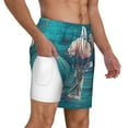 thumbnail image 2 of Kdxio Flowers In Glass Vase Print Men'S Swim Trunks With Compression Liner 7 Inch Inseam Quick Dry Swim Shorts, 2 of 7