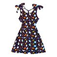 thumbnail image 4 of Gunia Girl'S Halloween Dresses Stylish Graphic Print Dresses Little Girls Sleeveless Suspender School Playwear Dress Up Outfits Size 3-4 Years, 4 of 5