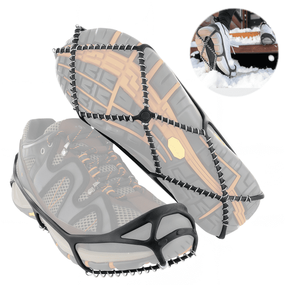 2026 New Walk Traction Cleats, Crampons, 360-Degree Grip on Snow, Ice, & Multi-terrain Surfaces, Elastic Outer Band / Easy-On/Off Heel Tab & 1.2mm Zinc-coated Steel Coils - Abrasion & Rust Resistant