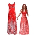 thumbnail image 1 of Horror Movie Carrie Fantasia White Cosplay Sexy Blood Printed Dress Costume Women Adult Fantasy Halloween Carnival Party Cloth, 1 of 5