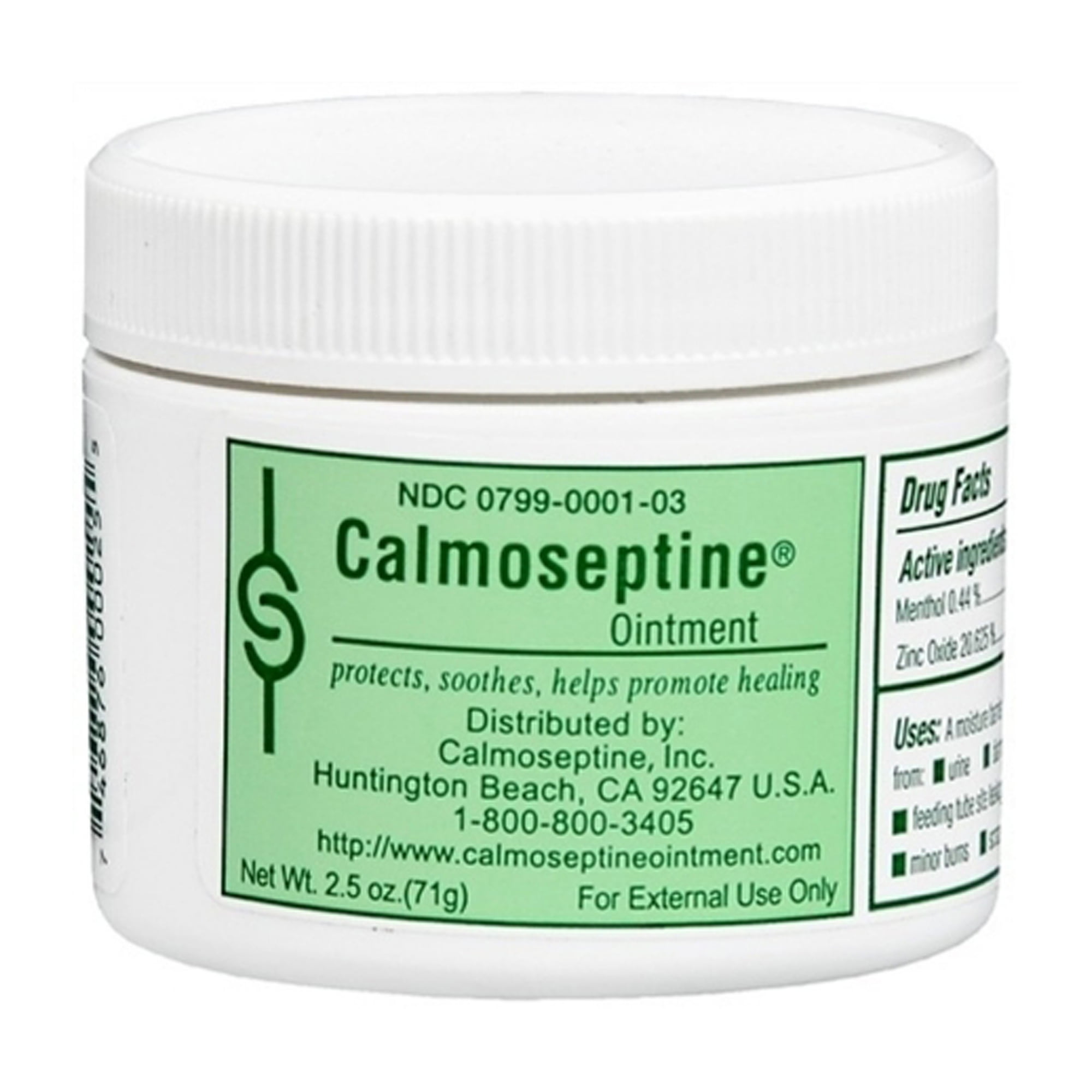 Calmoseptine Skin Healing Diaper Rash Ointment Jar - Bacitracin Antibiotic & Zinc Oxide Cream for Butt Irritation, Burn, Cuts, Wounds & Itching - Multipurpose Skincare Products - 2.5 Oz - Pack of 12